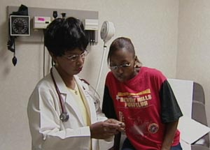woman with her doctor