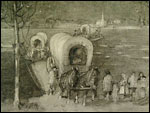 Depiction of Mormon winter migration, 1846.