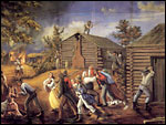 The First Latter-day Saint Settlement in Missouri from the Mormon Panorama.