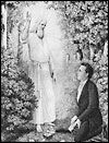 Illustration of the angel Moroni and prophet Joseph Smith.