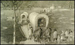 Depiction of Mormon winter migration, 1846.