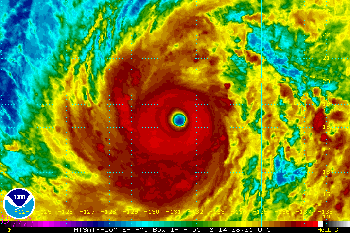 Animated GIF of Super Typhoon Vongfongâs eye. Image via NOAA Animated GIF of Super Typhoon Vongfongâs eye. Image via NOAA