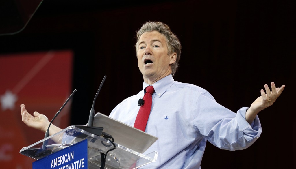 Senator Rand Paul of Kentucky speaks at the Conservative Political Action Conference (CPAC) at National Harbor in Maryland February 27, 2015. Kevin Lamarque/Reuters