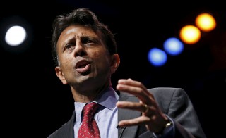 Republican Governor of Louisiana Bobby Jindal speaks at the Iowa Faith and Freedom Coalition's forum in Waukee, Iowa, April 25, 2015. Photo by Jim Young/Reuters