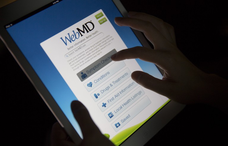 A Harvard Medical Study revealed that online symptom checkers like WebMD are not entirely effective at diagnosing illnesses. Photo by Andrew Harrer/Bloomberg via Getty Images