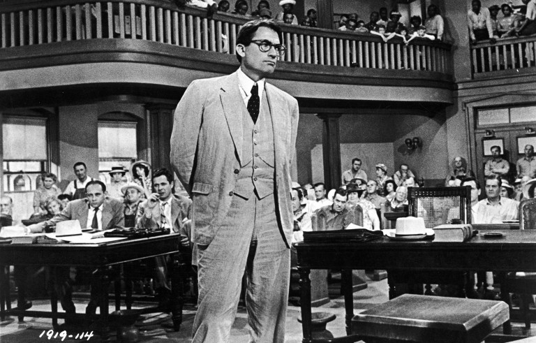 To Kill a Mockingbird (1962). Courtroom drama film in which Atticus Finch, a lawyer in the Depression-era South, defends a black man against an undeserved rape charge. Stars: Gregory Peck. (Photo by: Universal History Archive/UIG via Getty images)