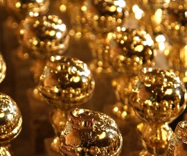 The new 2009 Golden Globe statuettes are on display during an unveiling by the Hollywood Foreign Press Association at the Beverly Hilton Hotel on January 6, 2009 in Beverly Hills, California. The 66th annual Golden Globe Awards are scheduled for January 11. (Photo by Alberto E. Rodriguez/WireImage)