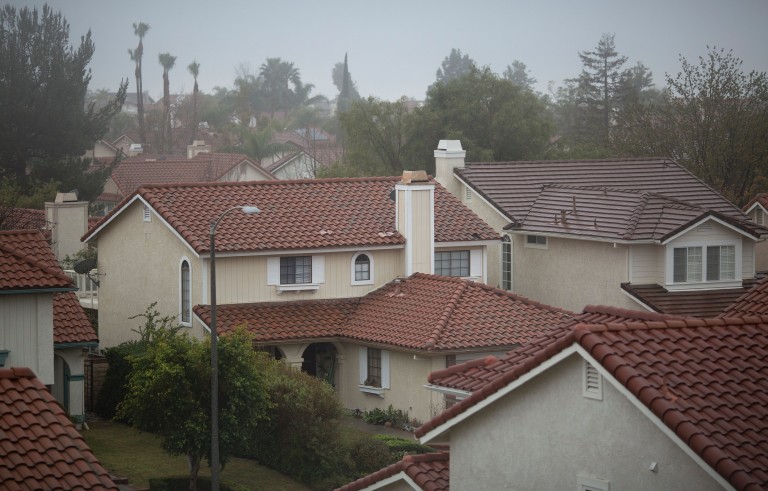 A neighborhood where many people have left their homes because of a massive natural-gas leak is seen in the Porter Ranch neighborhood of the of the San Fernando Valley region of Los Angeles, California, on December 22, 2015. More than 1,600 residents have been displaced. Photo by DAVID MCNEW/AFP/Getty Images