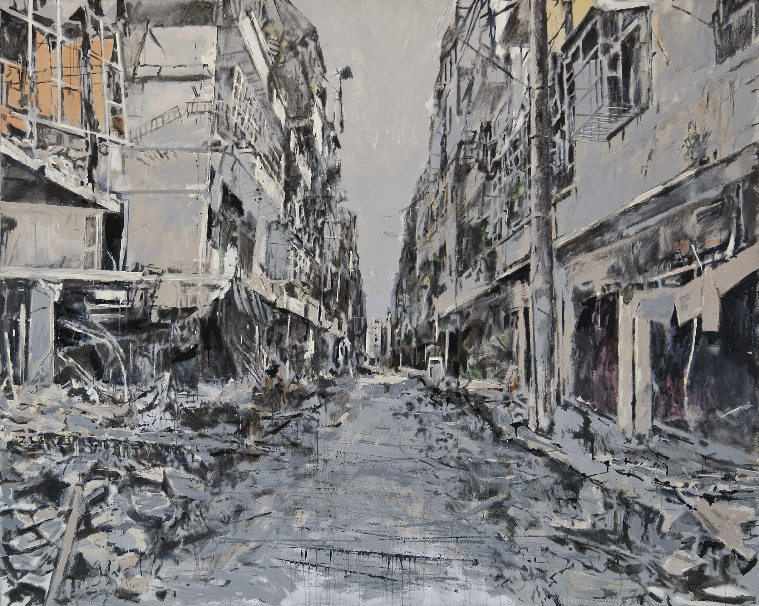 Exiled Syrian artist Tammam Azzam paints haunting images of his