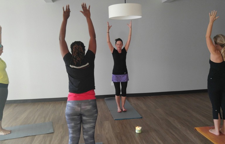 Harken Health members get free yoga at the clinic. Photo by Phil Galewitz/KHN