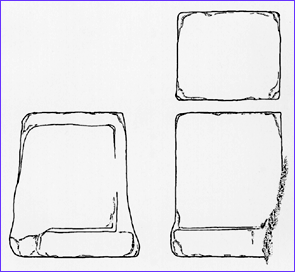 Diagram of block drawn from three different angles