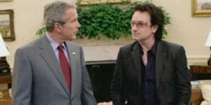 An unlikely alliance of the evangelical community, Bono, and Jesse Helms presses for a U.S. response. President Bush creates the $15 billion PEPFAR fund, sidestepping the U.N. Global Fund.