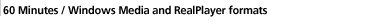 60 Minutes / Windows Media and RealPlayer Formats