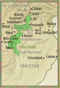 map of pakistan - border lands