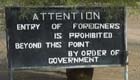 sign prohibiting foreigners