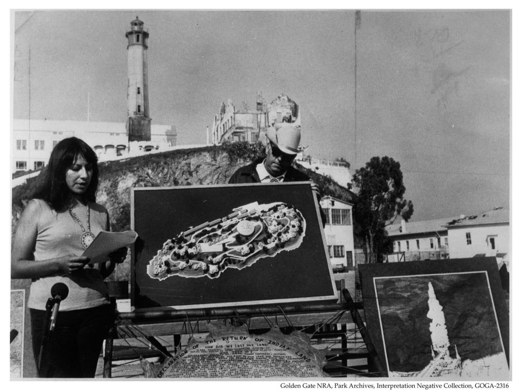 LaNada Warjack and John Forster, a year after the Occupation of Alcatraz