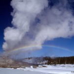 Rainbow over a geyser Rainbow over a geyser