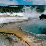 Geothermic pool in winter Geothermic pool in winter