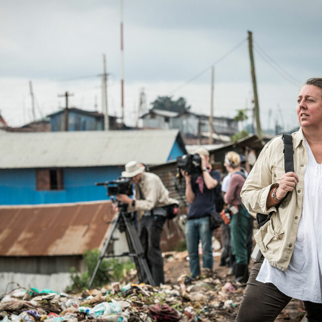A Path Appears filmmaker Maro Chermayeff in Kibera, Nairobi, Kenya