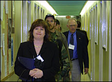Participants leaving an event, looking satisfied