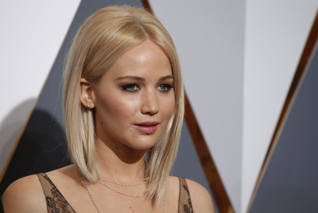 Jennifer Lawrence, pictured here at the Academy Awards in Hollywood on Feb. 28, 2016, spoke out against the release of nude photos of herself and other celebrities in 2014, calling it a "sex crime." Photo by Adrees Latif/Reuters
