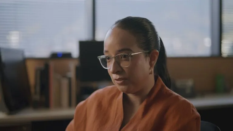 AP reporter Regina García Cano in an image from the FRONTLINE/AP documentary 'Venezuela in Crisis.'