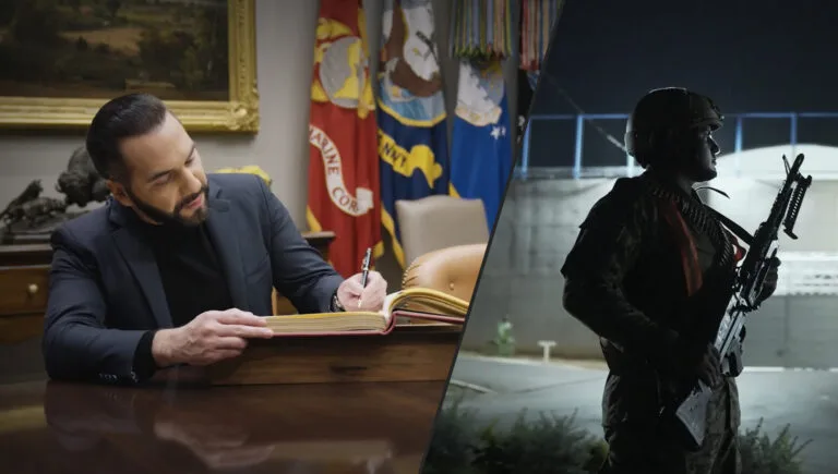 Imagery that appears in the documentary 'The Deal: Trump, Bukele & the Gangs of El Salvador.'