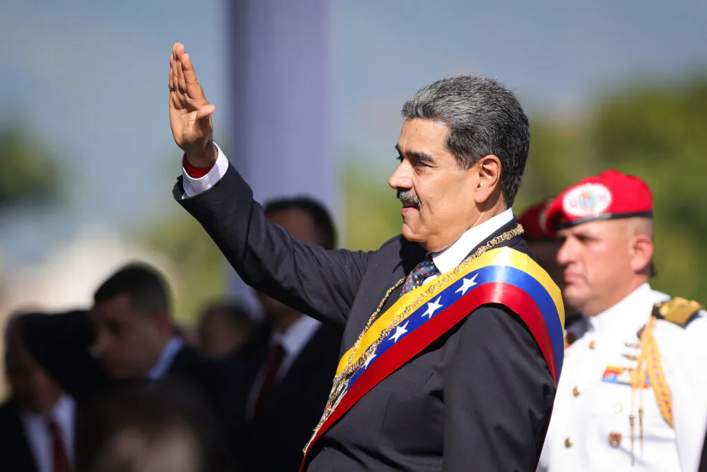 After a disputed election, Nicolas Maduro greeted the public before his swearing-in ceremony at Palacio Federal Legislativo on January 10, 2025, in Caracas, Venezuela. (Photo by Jesus Vargas/Getty Images)