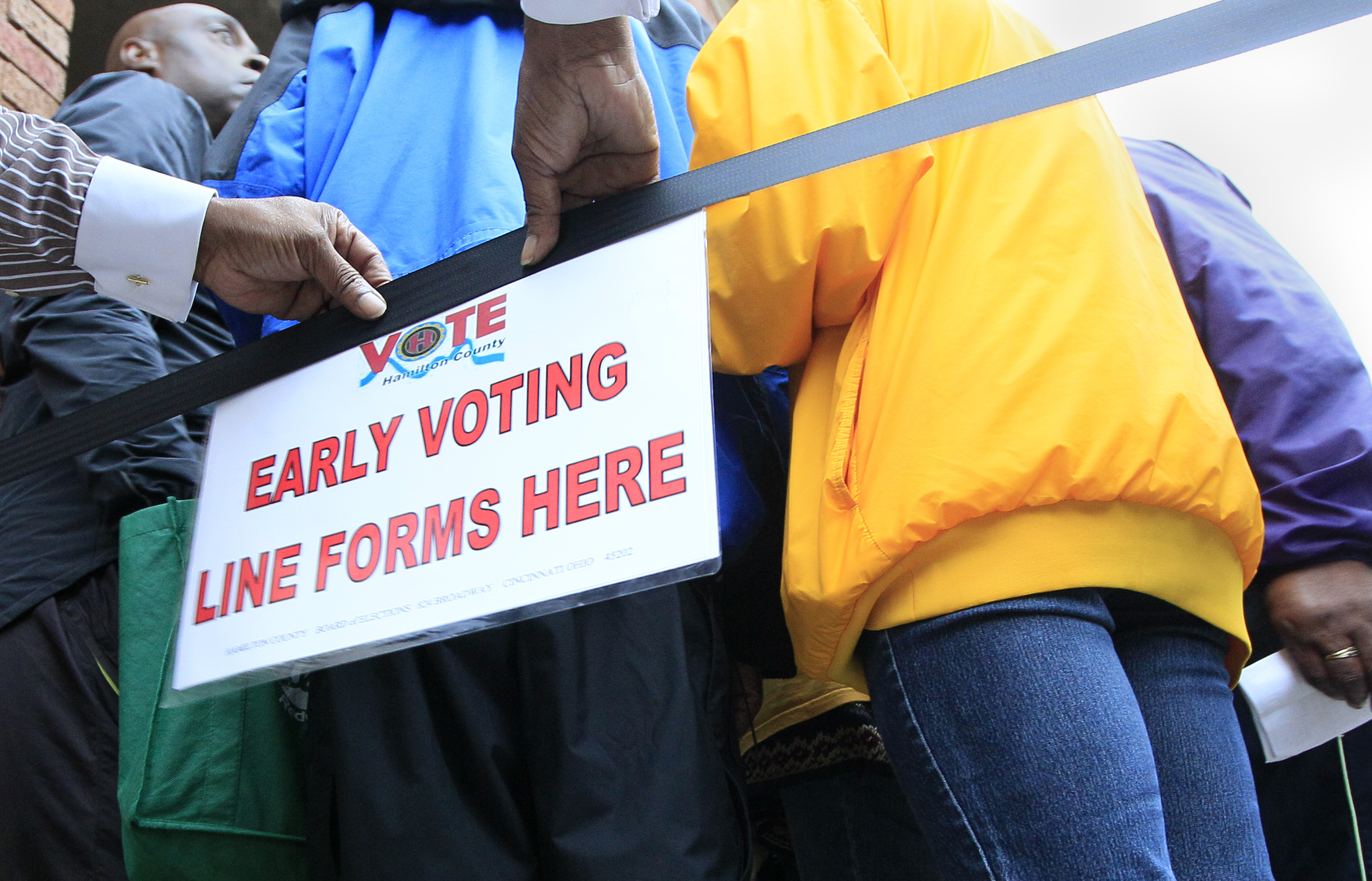 Lining up to vote early in Hamilton County, Ohio.