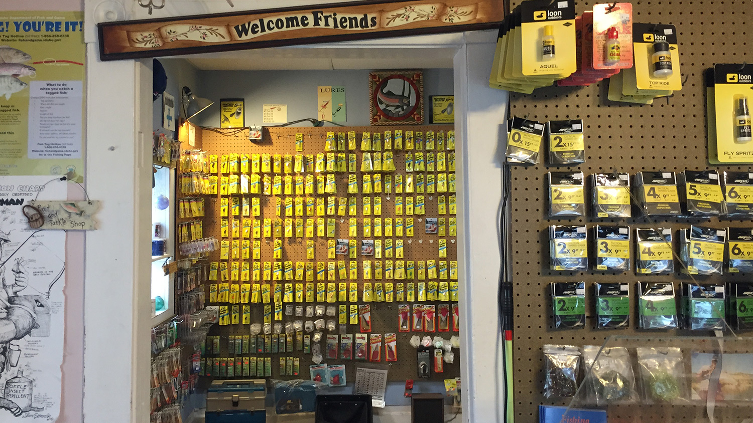 Inside the family's fly fishing equipment store.