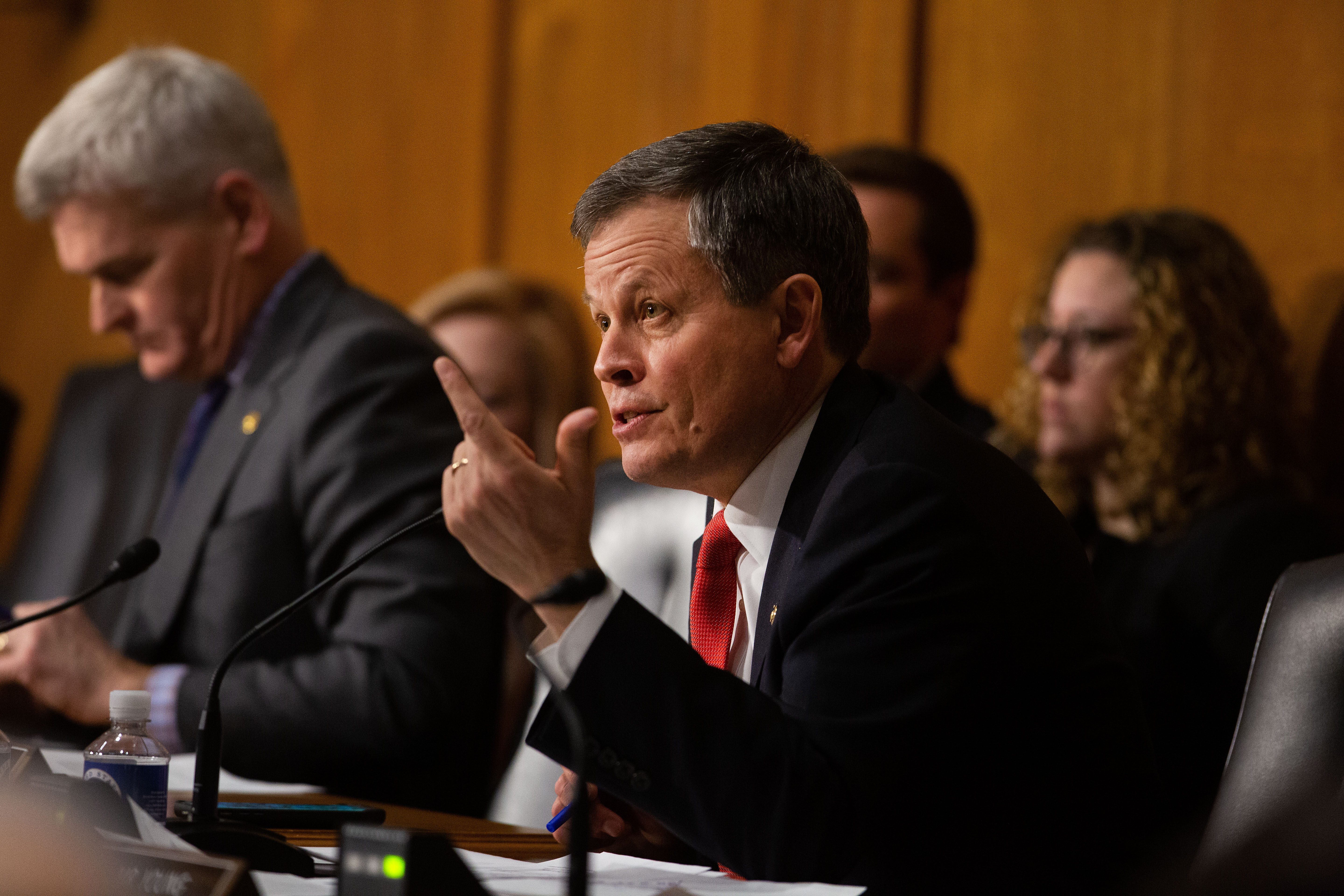 Senator Steve Daines, a Republican from Montana, speaks during a Senate Finance Committee hearing.