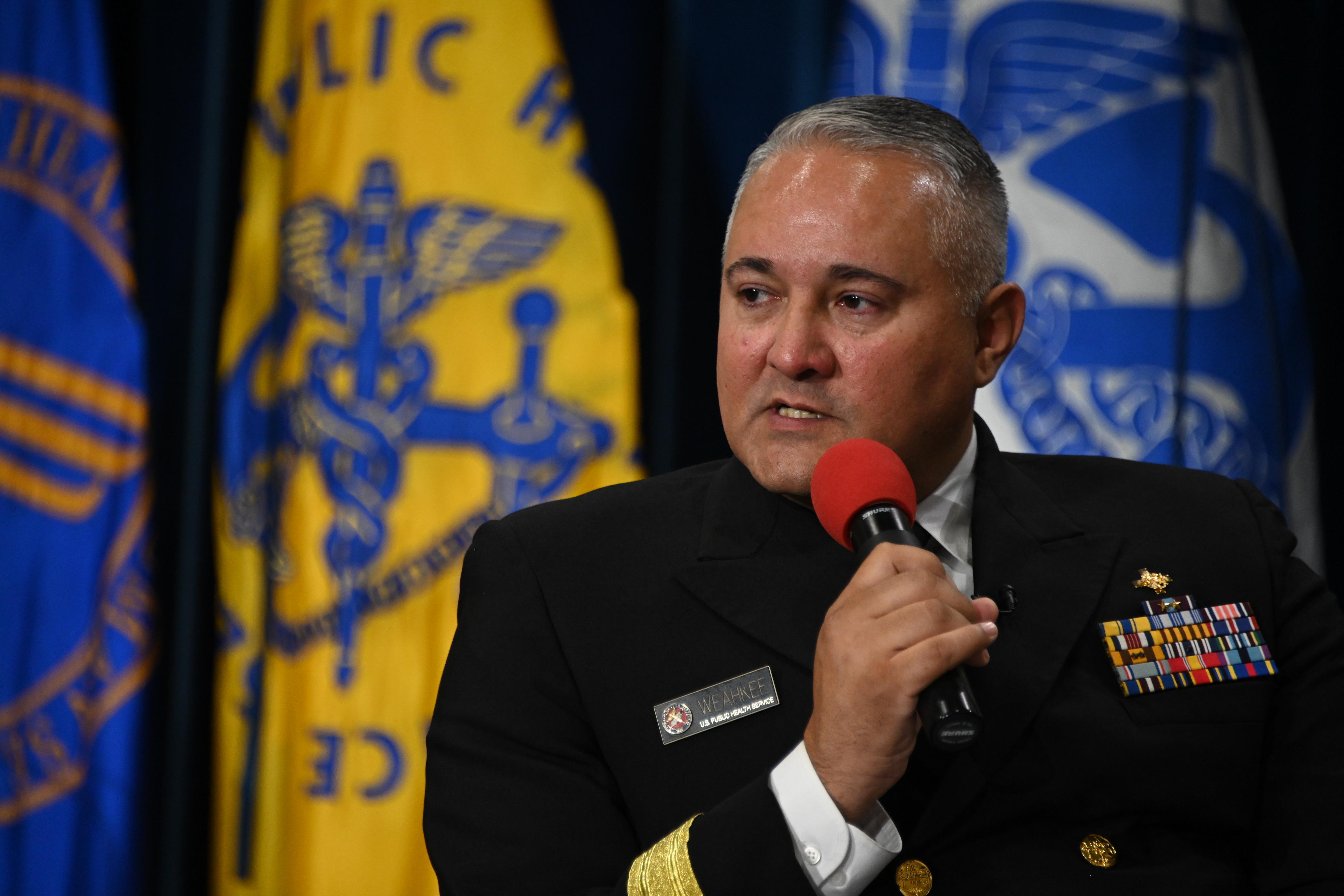 Rear Adm. Michael Weahkee at an HHS event in November.