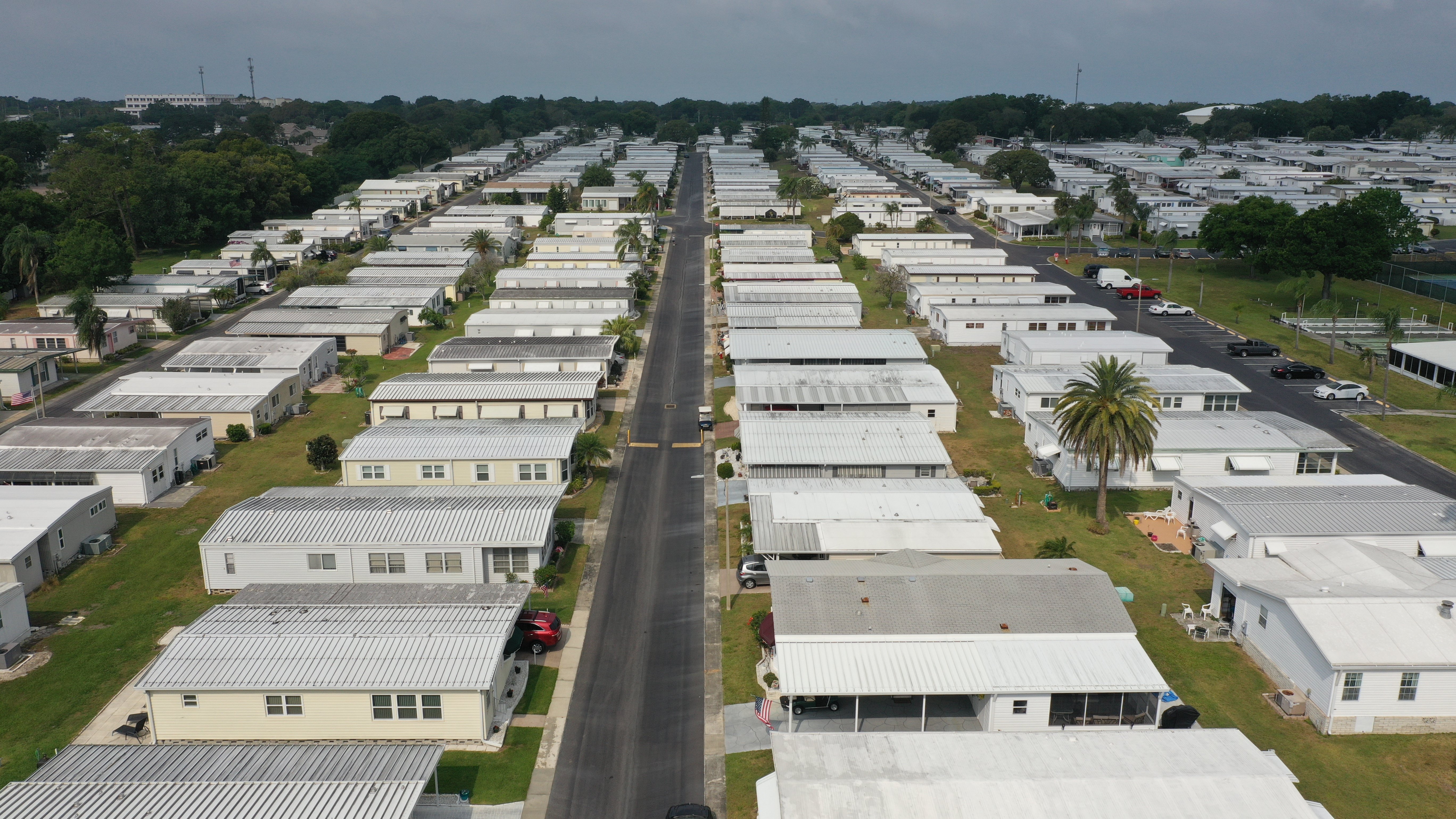 An aerial view of the Palm Hill Country Club senior community on Friday, April 10, 2020 in Largo, Florida, where two people have died because of COVID-19.