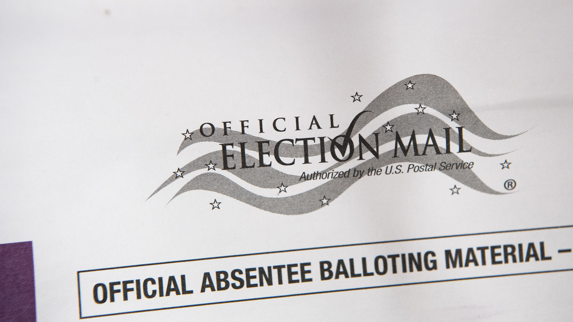 An absentee ballot for the U.S. 2020 election is pictured on Wednesday, Sept. 30, 2020.