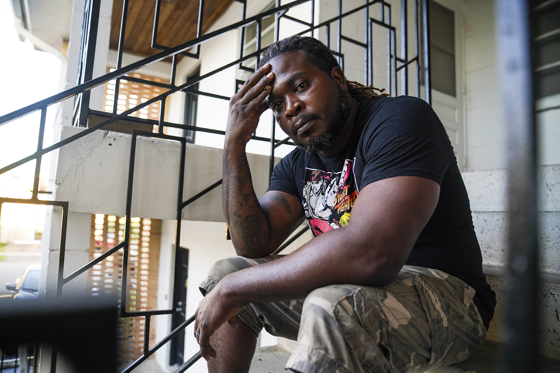 Eric Autery, a former furnace operator at Gopher Resource, poses for a portrait outside his home. Autery, an Army veteran, said his time at Gopher Resource took a toll on his health. "The first three months were okay and then everything started to go downhill," said Autery. "I've been to Iraq. I was more tired in that place than I was in Iraq." During his time working at Gopher, Autery's energy was low and his skin turned gray. He recalls the long hours and the concerning working conditions but admits the money was very good, just not worth the mental and physical toll. Monday, Nov. 16, 2020 in Tampa.