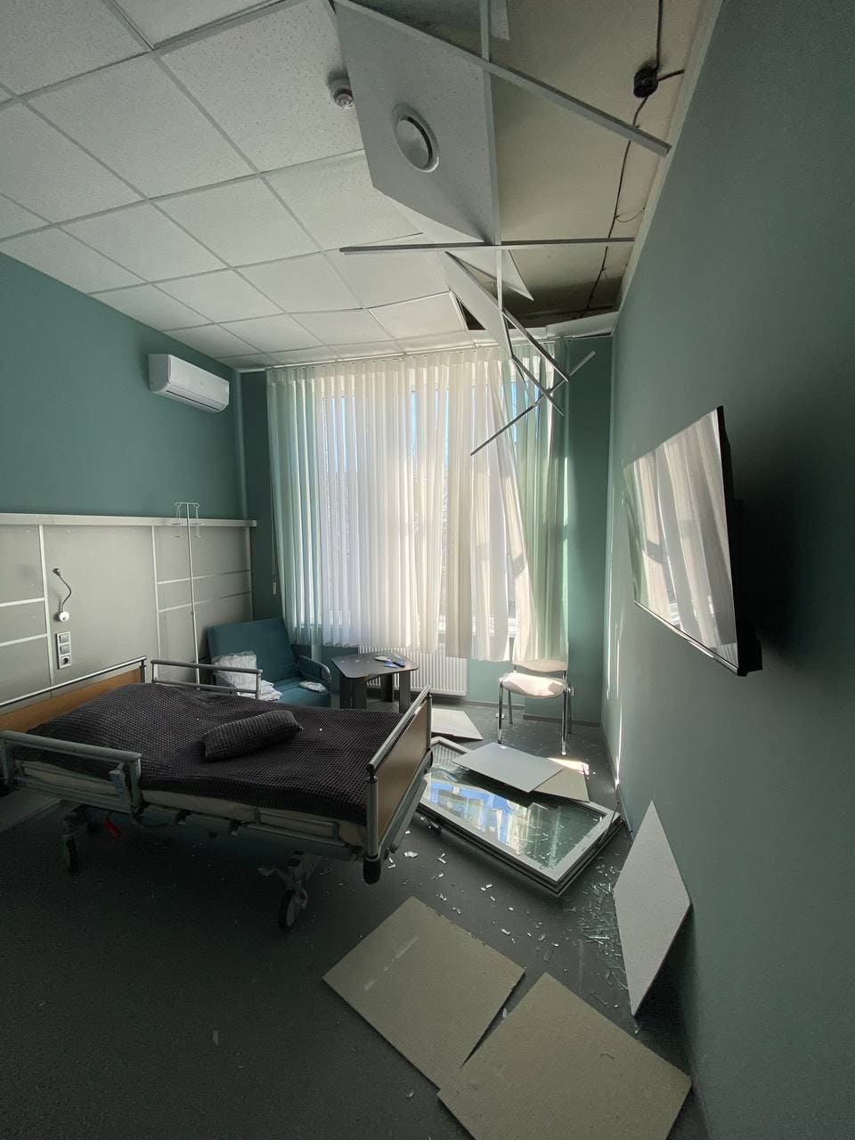 Russia War Crimes Ukraine Mediland Clinic Damage Kyiv