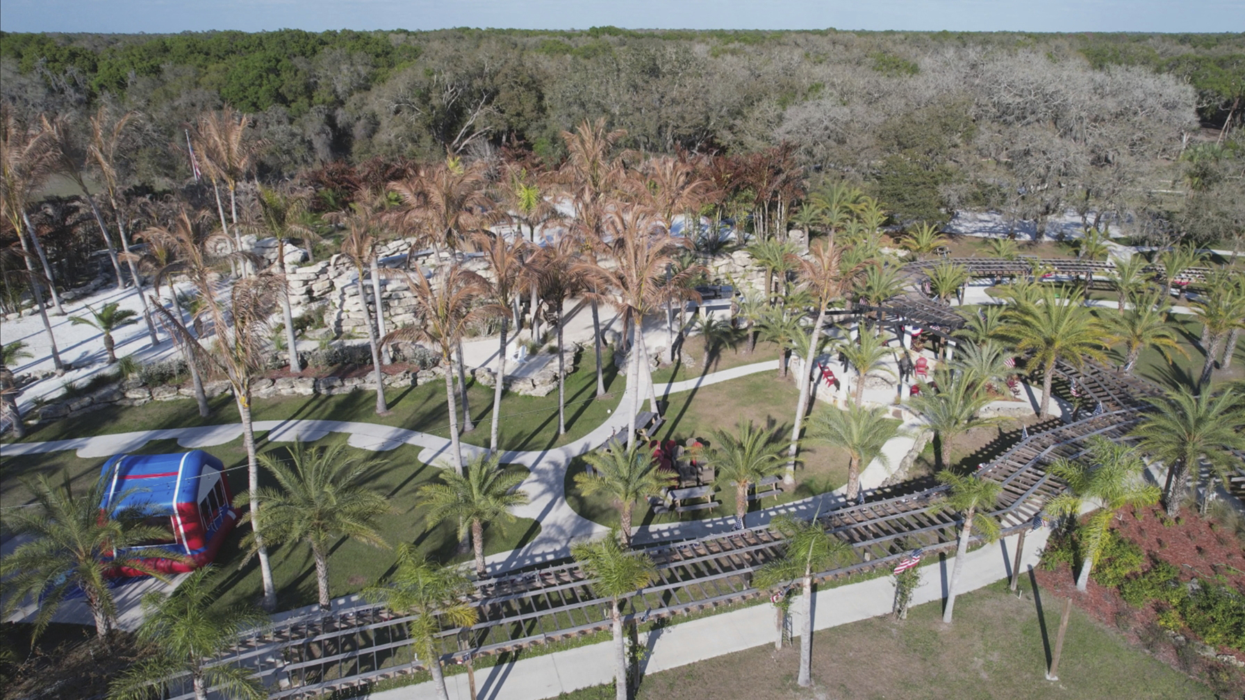 The Hollow, a 10-acre site in Venice, Fla., is seen on Feb. 26, 2022. Michael Flynn has been visiting the site regularly for over a year and supporting it financially. After Hurricane Ian swamped the site with several feet of water, Flynn and owner Vic Mellor visited it together by boat, Mellor told AP.