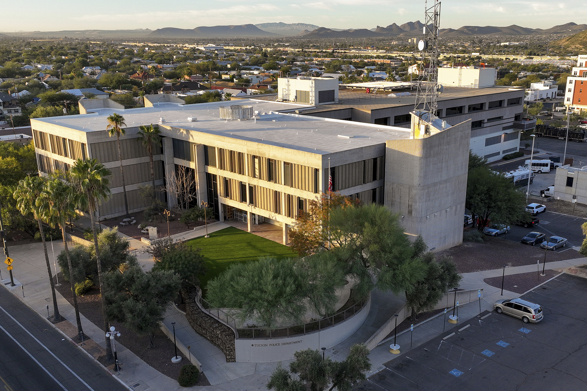 Police department headquarters in Tucson, Ariz., seen on Tuesday Nov. 22, 2022. (Jessica Alvardo Gamez/Howard Center for Investigative Journalism via AP)