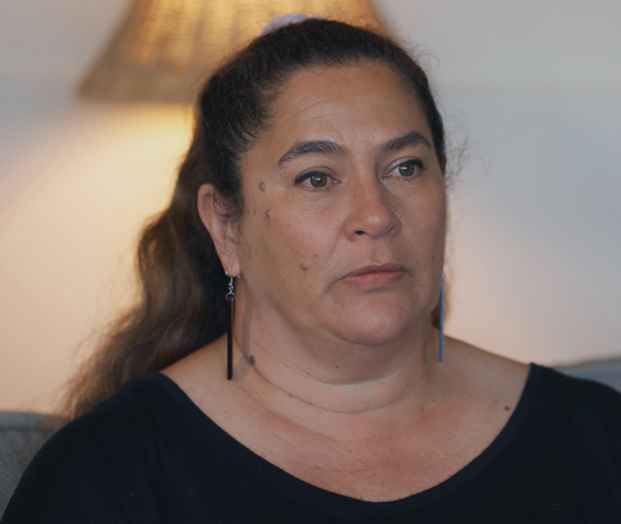 U’i Kahue in a still from the FRONTLINE documentary "Maui's Deadly Firestorm."