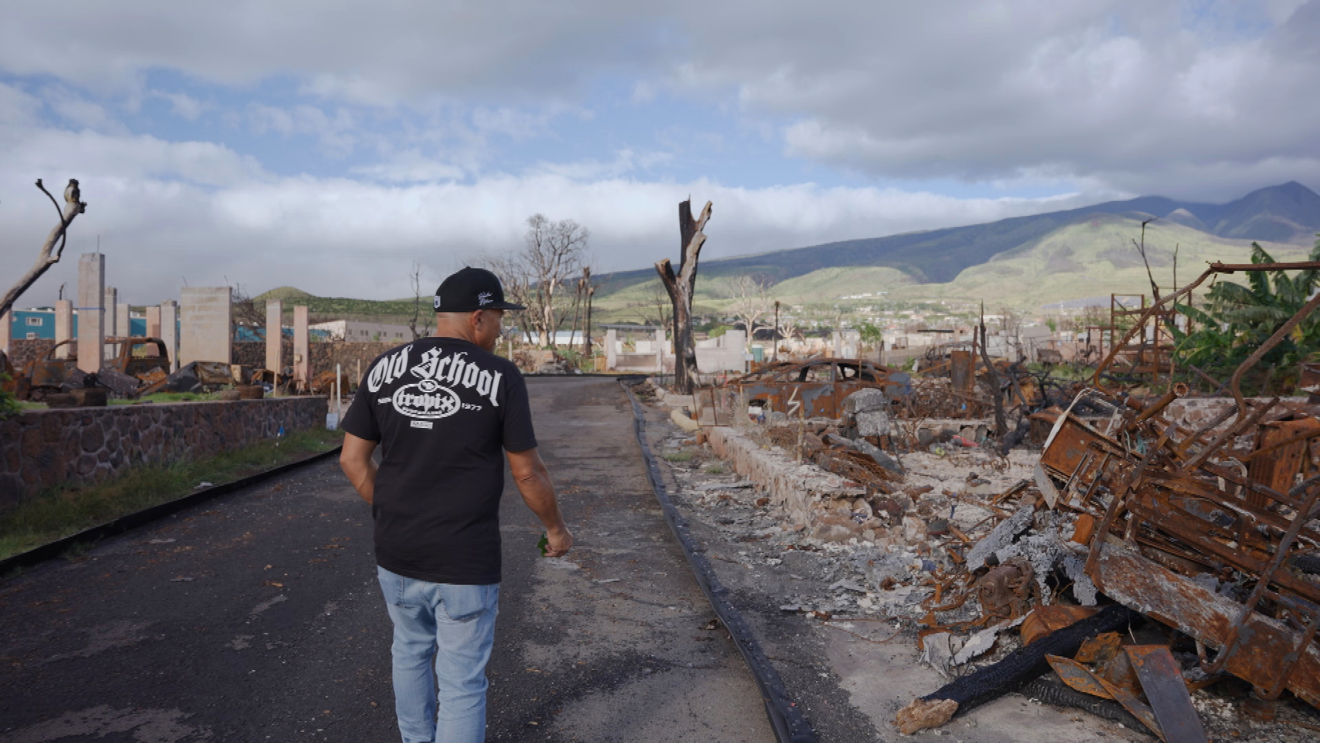 Andrew Amano in a still from the FRONTLINE documentary "Maui's Deadly Firestorm."