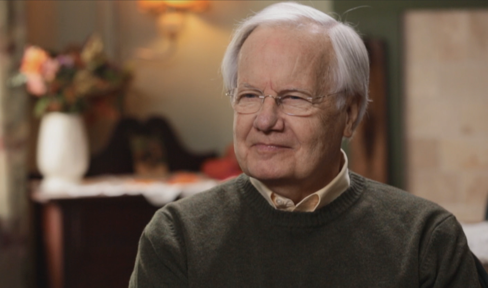Legendary journalist Bill Moyers, pictured in a still image from FRONTLINE's documentary 'Two American Families: 1991-2024.'