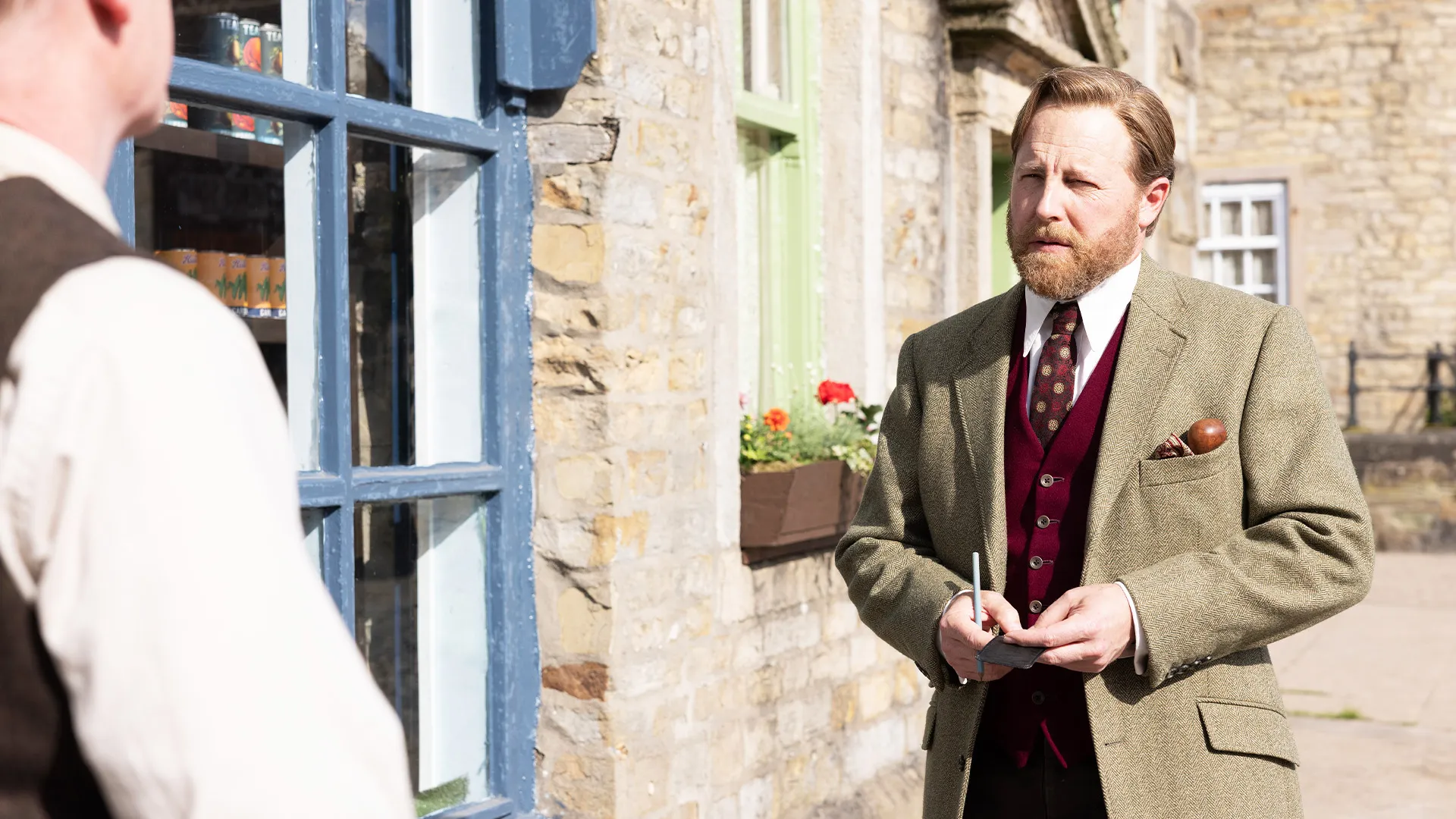 Actor Samuel West as Siegfried Farnon in a scene from All Creatures Great and Small Season 6 on MASTERPIECE on PBS.