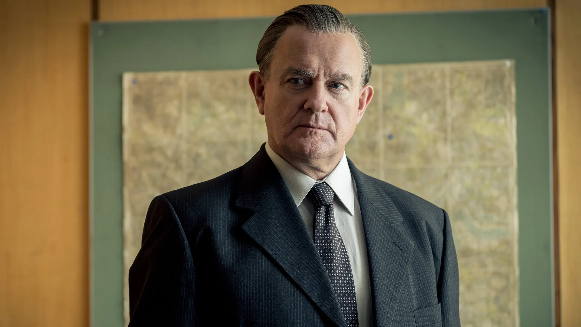 Actor Hugh Bonneville in his role as DCI Brian Boyce in the true crime TV series, The Gold.