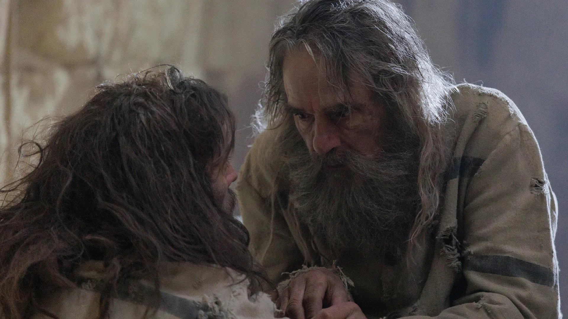 A scene from the PBS MASTERPIECE adaptation of The Count of Monte Cristo featuring Jeremy Irons as Abbe Faria.