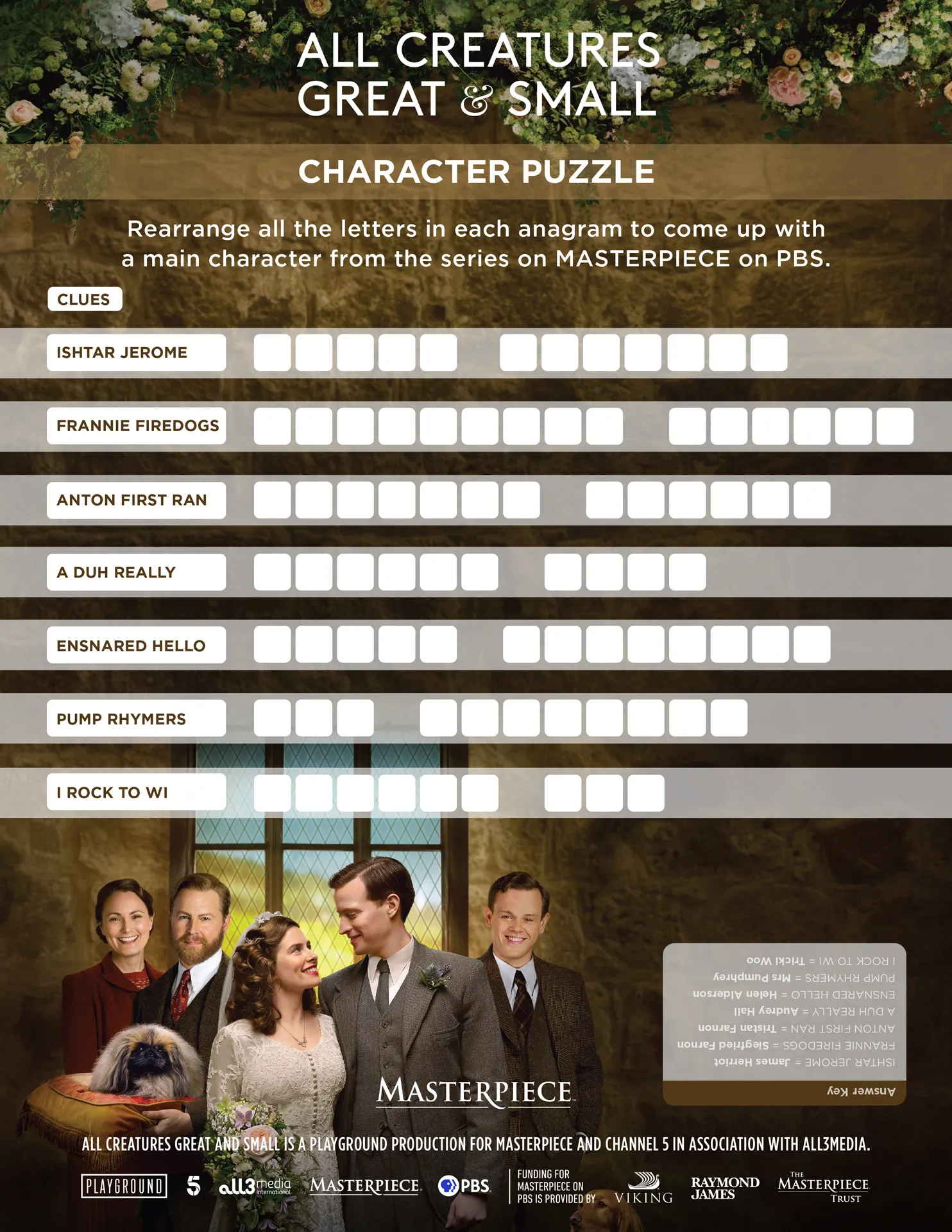 All Creatures Great and Small character puzzle