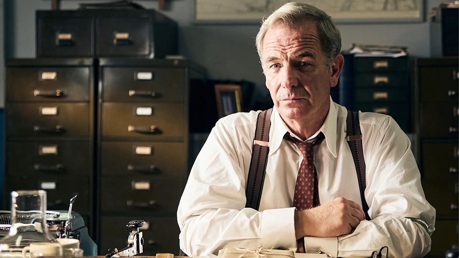 Actor Robson Green as DI Geordie Keating in the long running period mystery drama Grantchester as seen on MASTERPIECE on PBS.