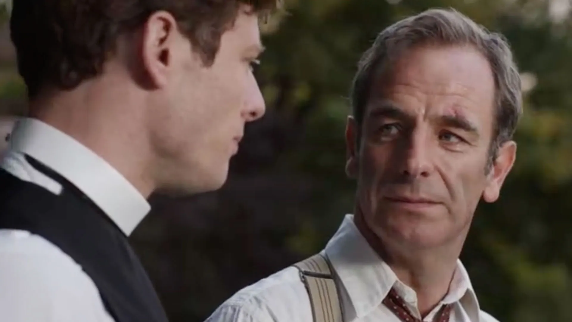 James Norton as Sidney Chambers and Robson Green as Geordie Keating in Grantchester Season 2