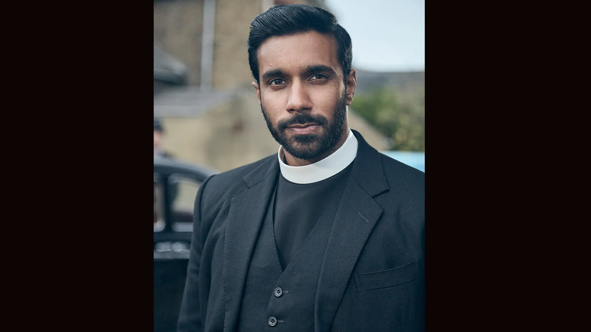 Actor Rishi Nair as Rev. Alphy Kottaram on Grantchester as seen on PBS MASTERPIECE.