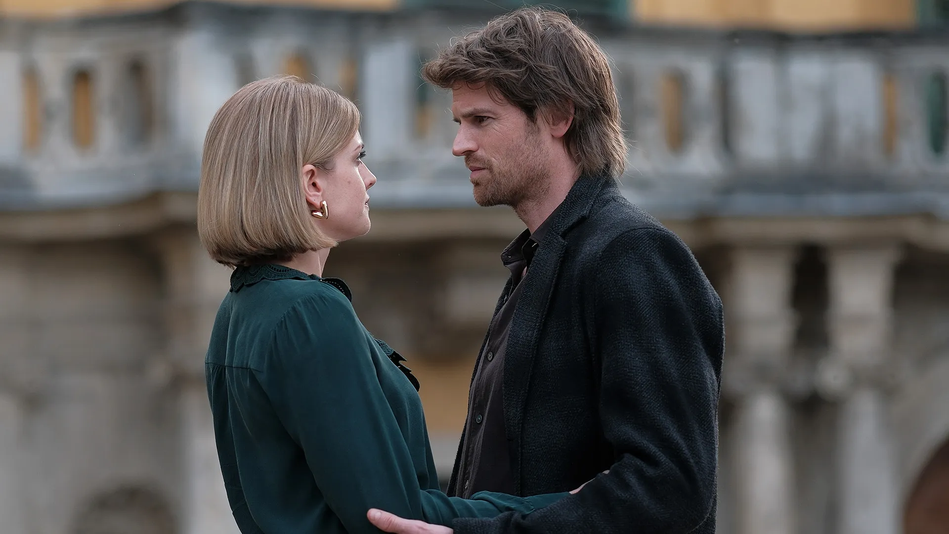 Actors Stefanie Martini and Benjamin Wainwright as Louise and Jules Maigret in the Mystery! series MAIGRET from MASTERPIECE on PBS.