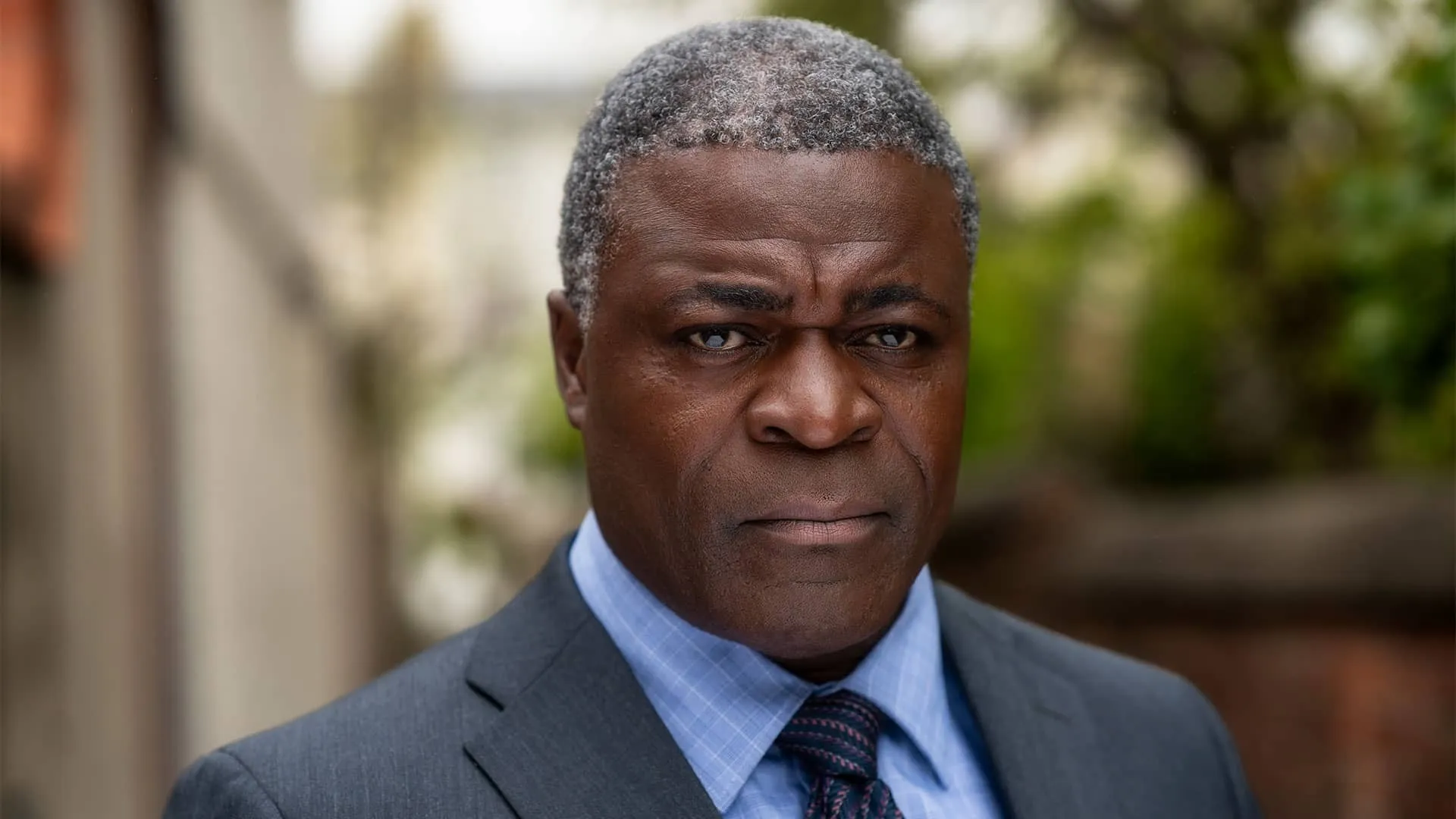 A serious headshot of DI Ian Blakeney (Danny Sapani) in Marble Hall Murders
